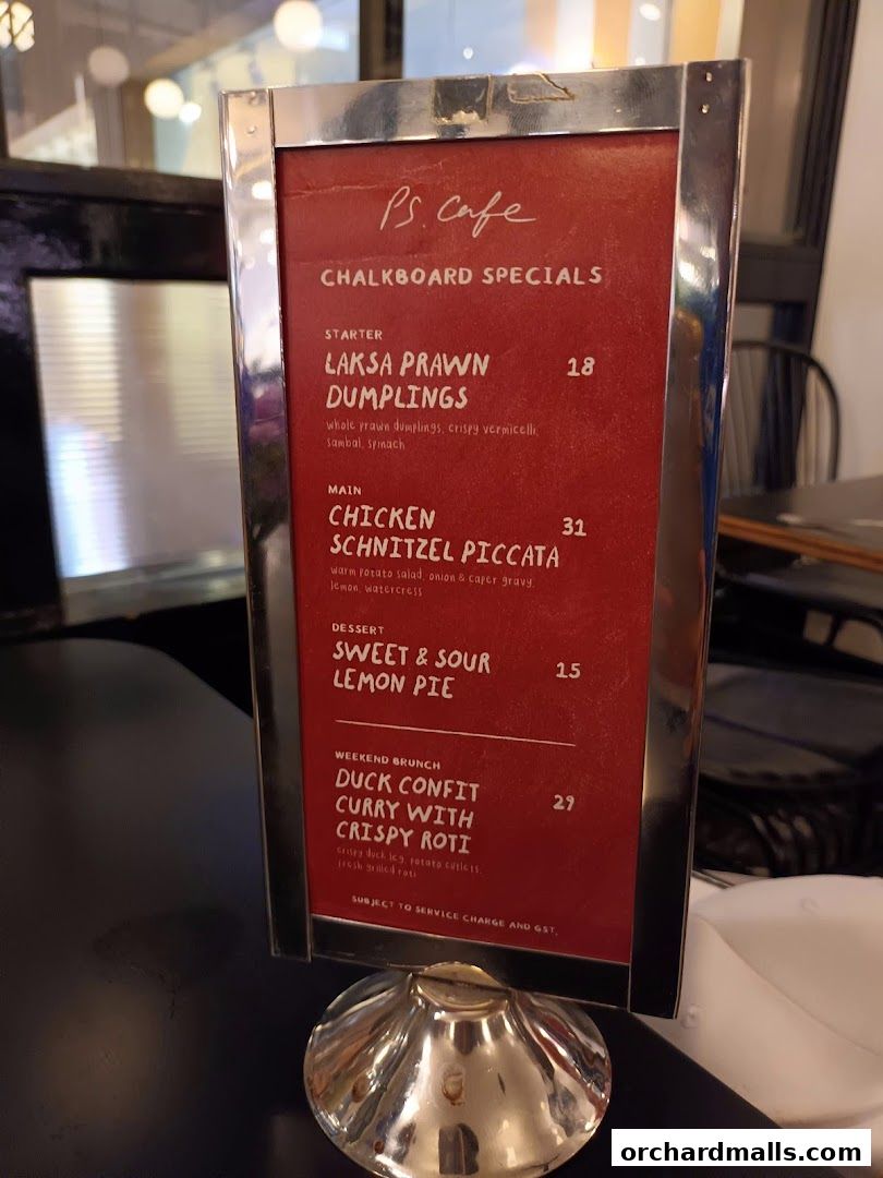 Menu page for PS.Cafe Paragon