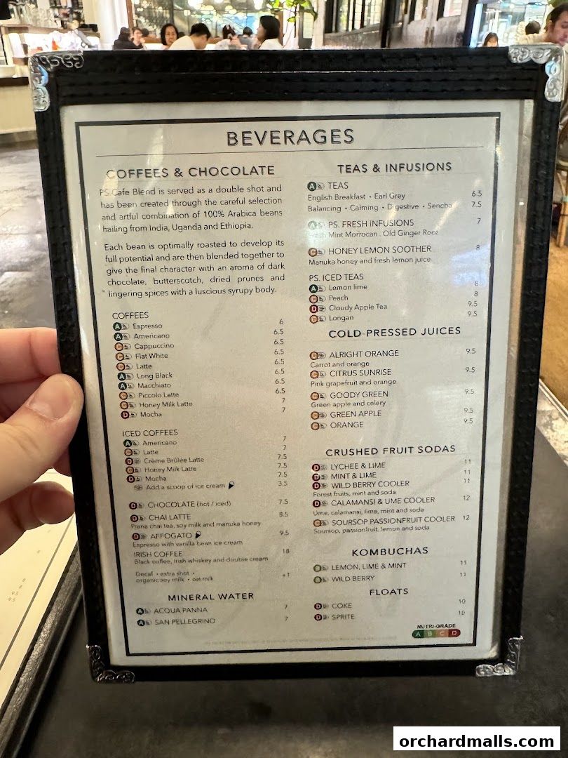 Menu page for PS.Cafe Paragon