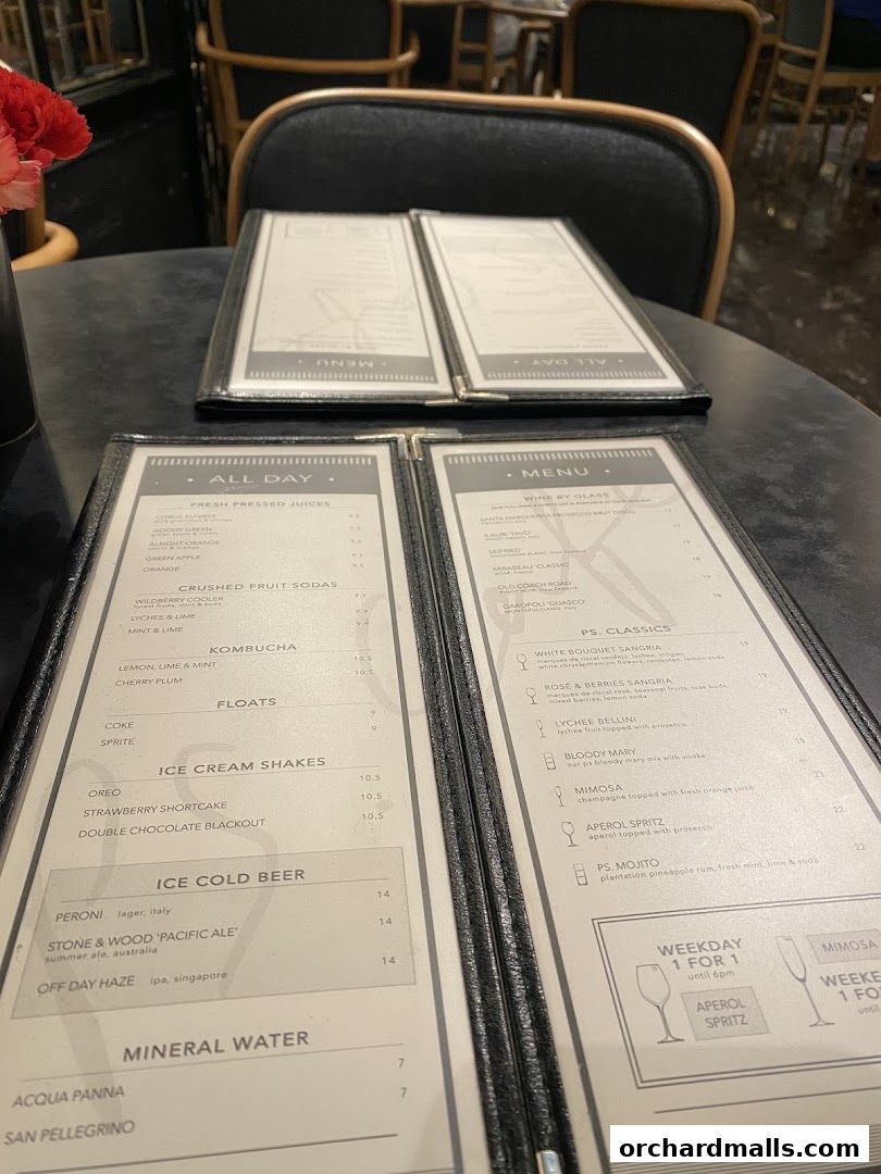 Menu page for PS.Cafe Paragon