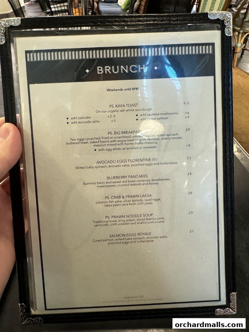 Menu page for PS.Cafe Paragon