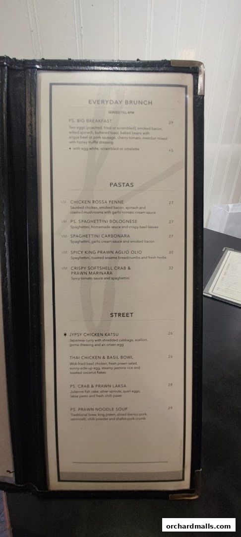 Menu page for PS.Cafe Paragon