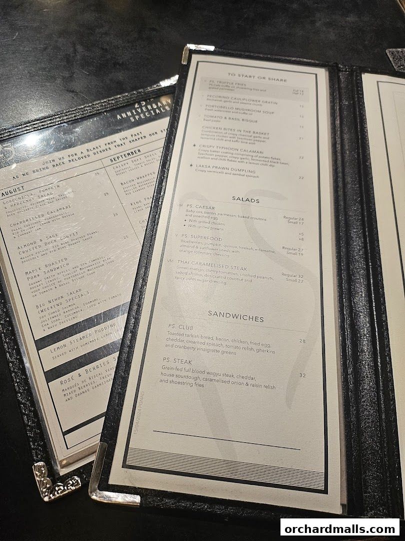 Menu page for PS.Cafe Paragon