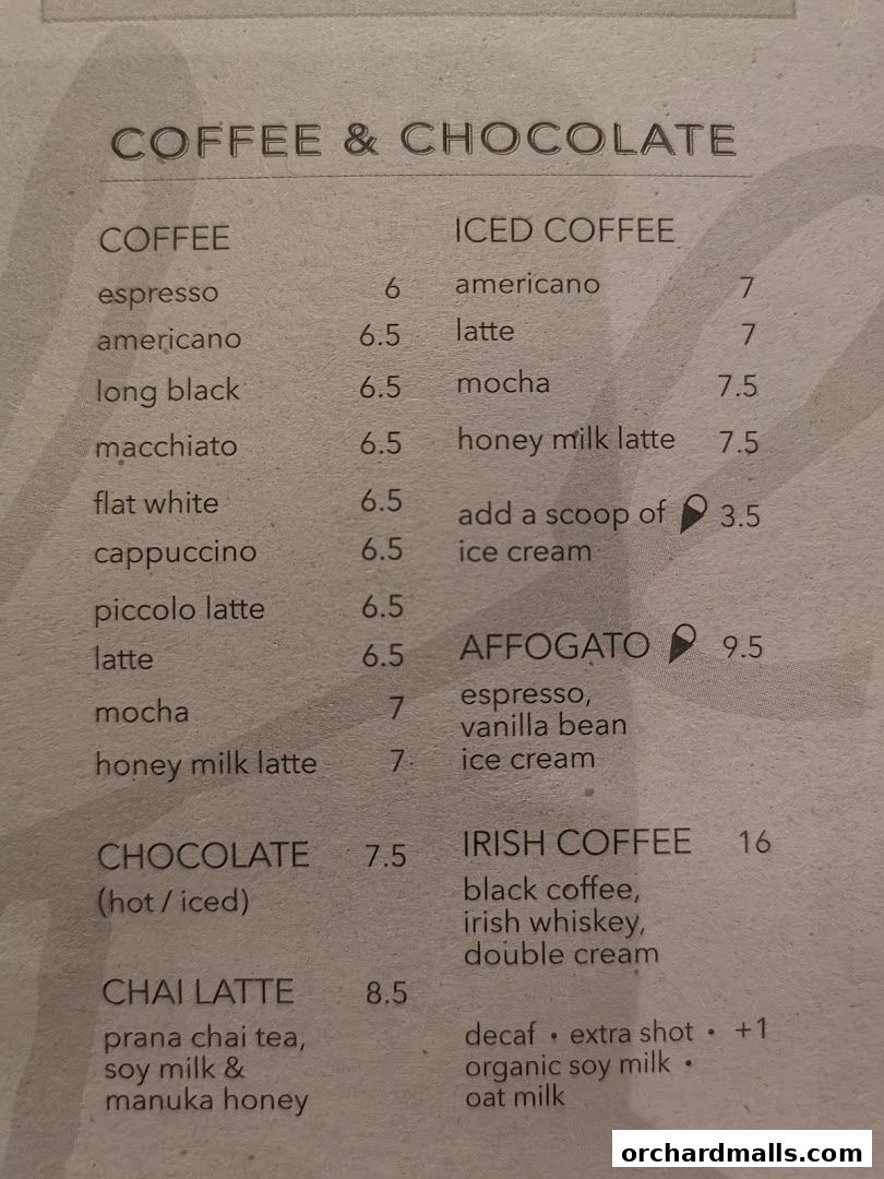 Menu page for PS.Cafe Paragon