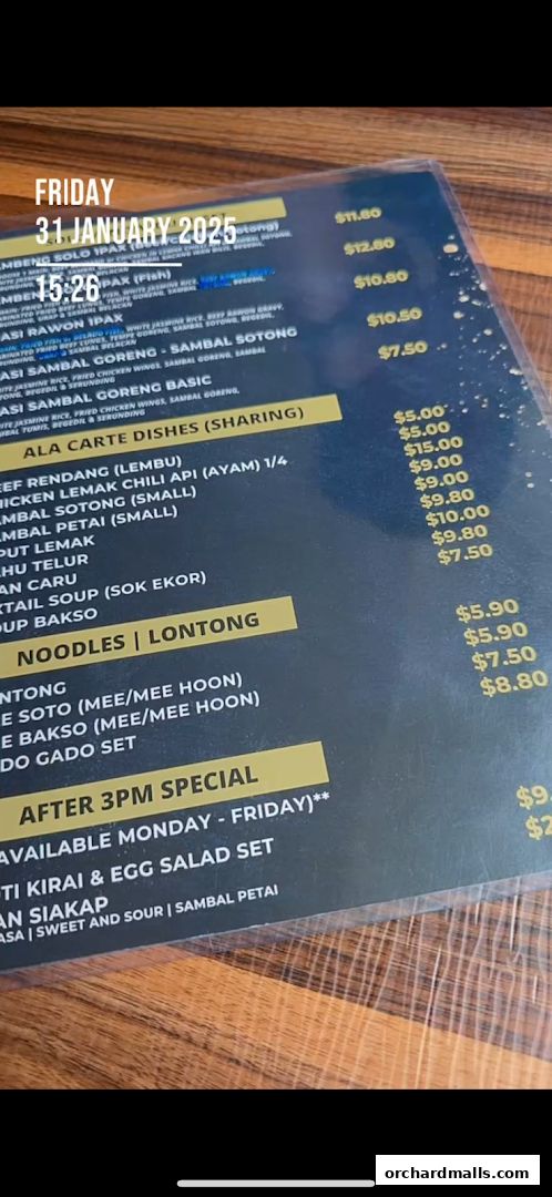 Menu page for Pu3 Restaurant  Jomz... Ambeng