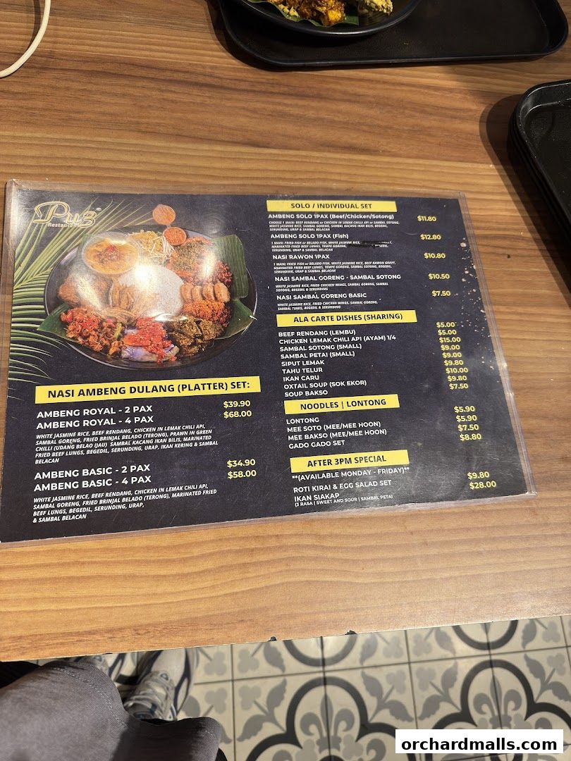 Menu page for Pu3 Restaurant  Jomz... Ambeng