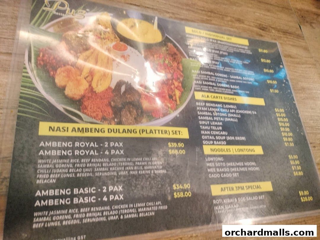 Menu page for Pu3 Restaurant  Jomz... Ambeng