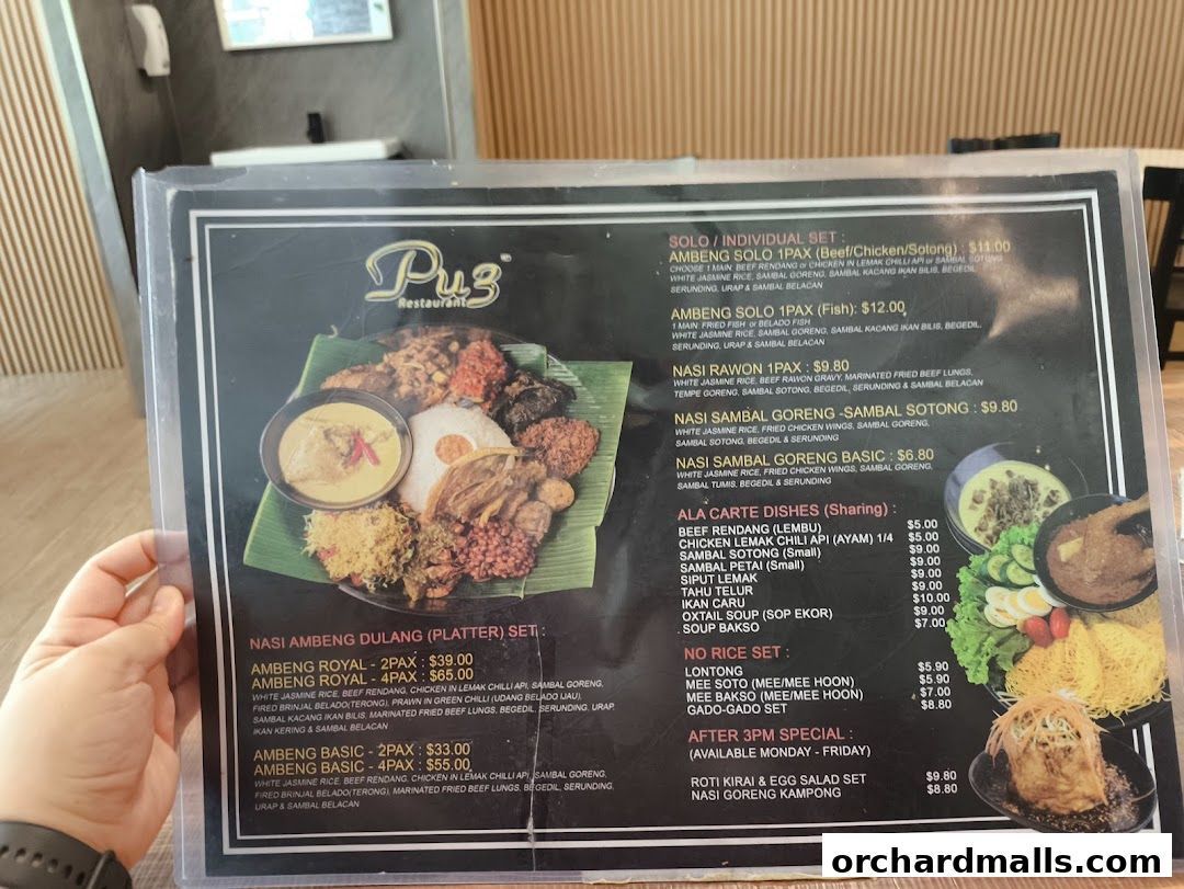 Menu page for Pu3 Restaurant  Jomz... Ambeng