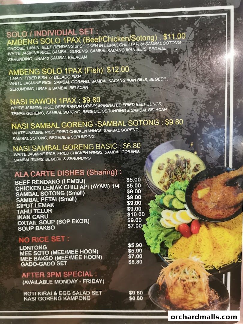 Menu page for Pu3 Restaurant  Jomz... Ambeng