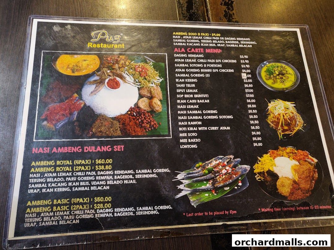Menu page for Pu3 Restaurant  Jomz... Ambeng