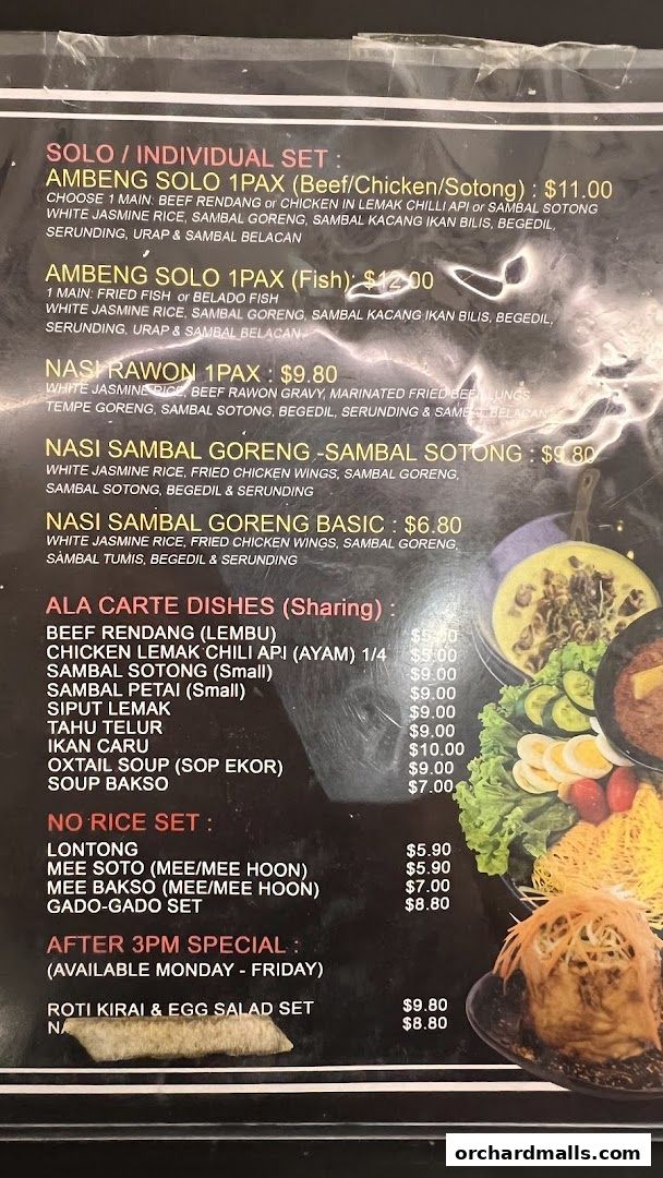 Menu page for Pu3 Restaurant  Jomz... Ambeng