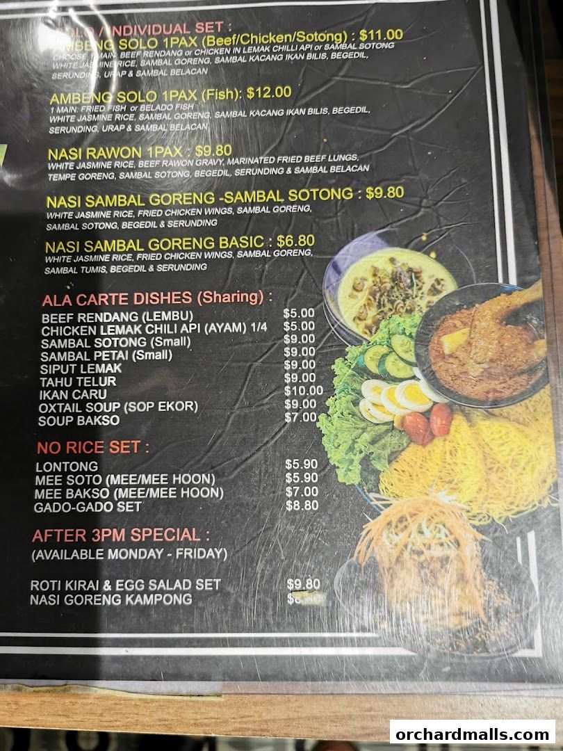 Menu page for Pu3 Restaurant  Jomz... Ambeng