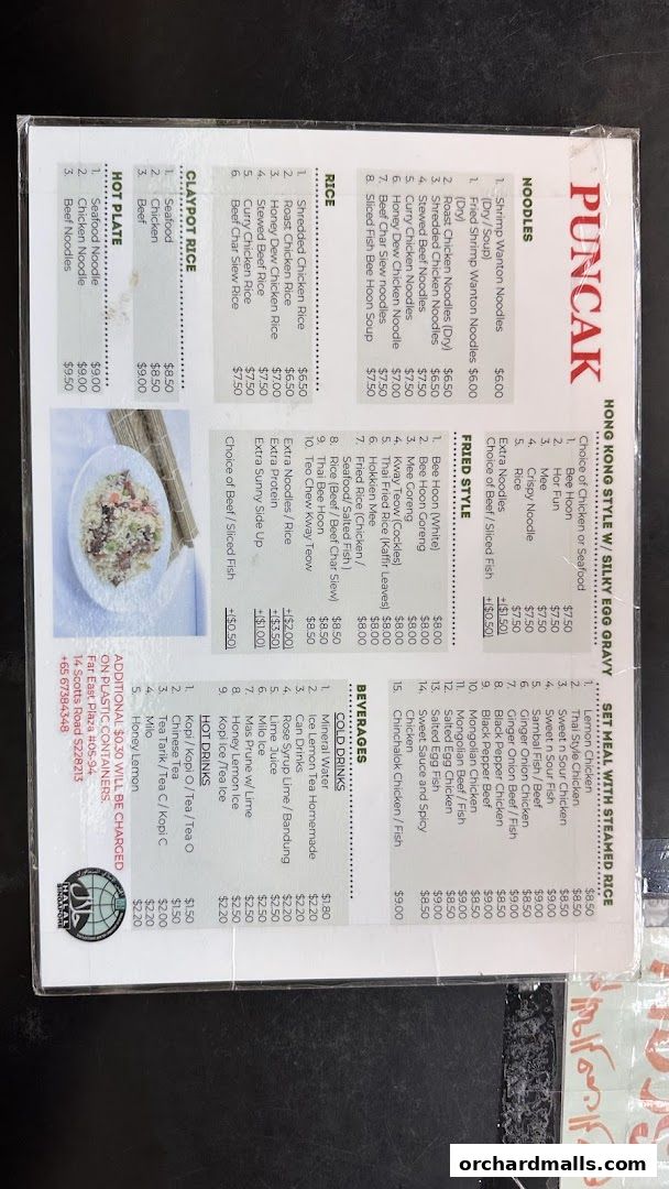 Menu page for Puncak Best Noodles Halal Restaurant