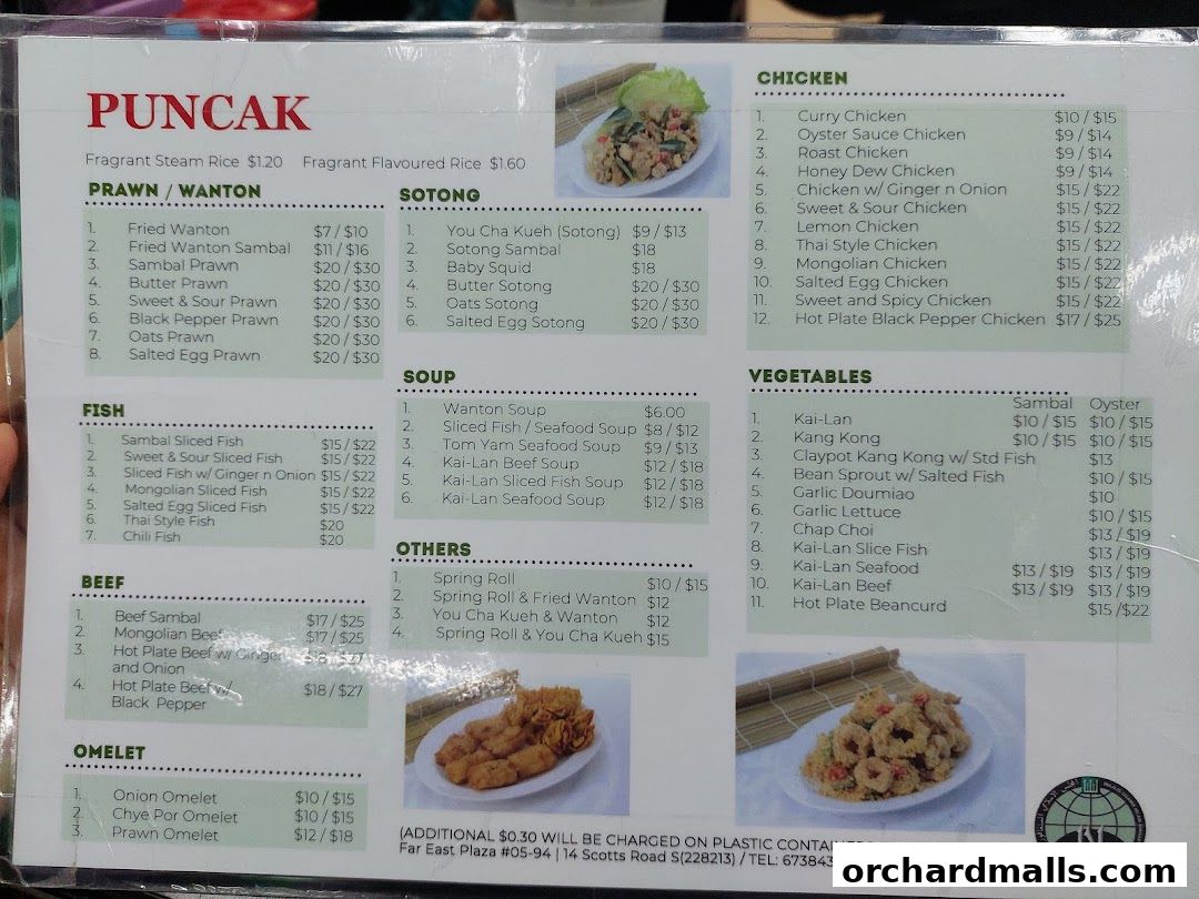 Menu page for Puncak Best Noodles Halal Restaurant