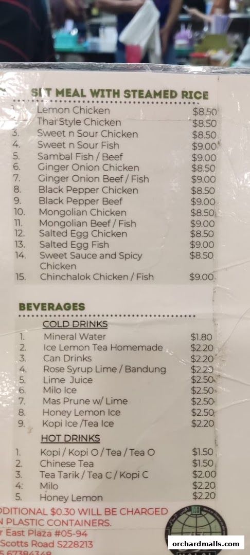 Menu page for Puncak Best Noodles Halal Restaurant