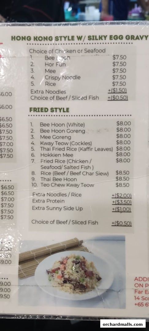 Menu page for Puncak Best Noodles Halal Restaurant