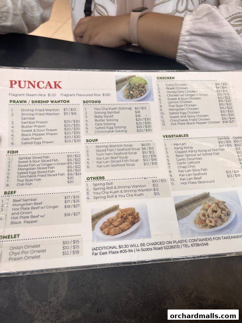 Menu page for Puncak Best Noodles Halal Restaurant