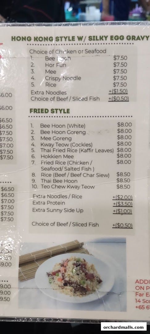 Menu page for Puncak Best Noodles Halal Restaurant