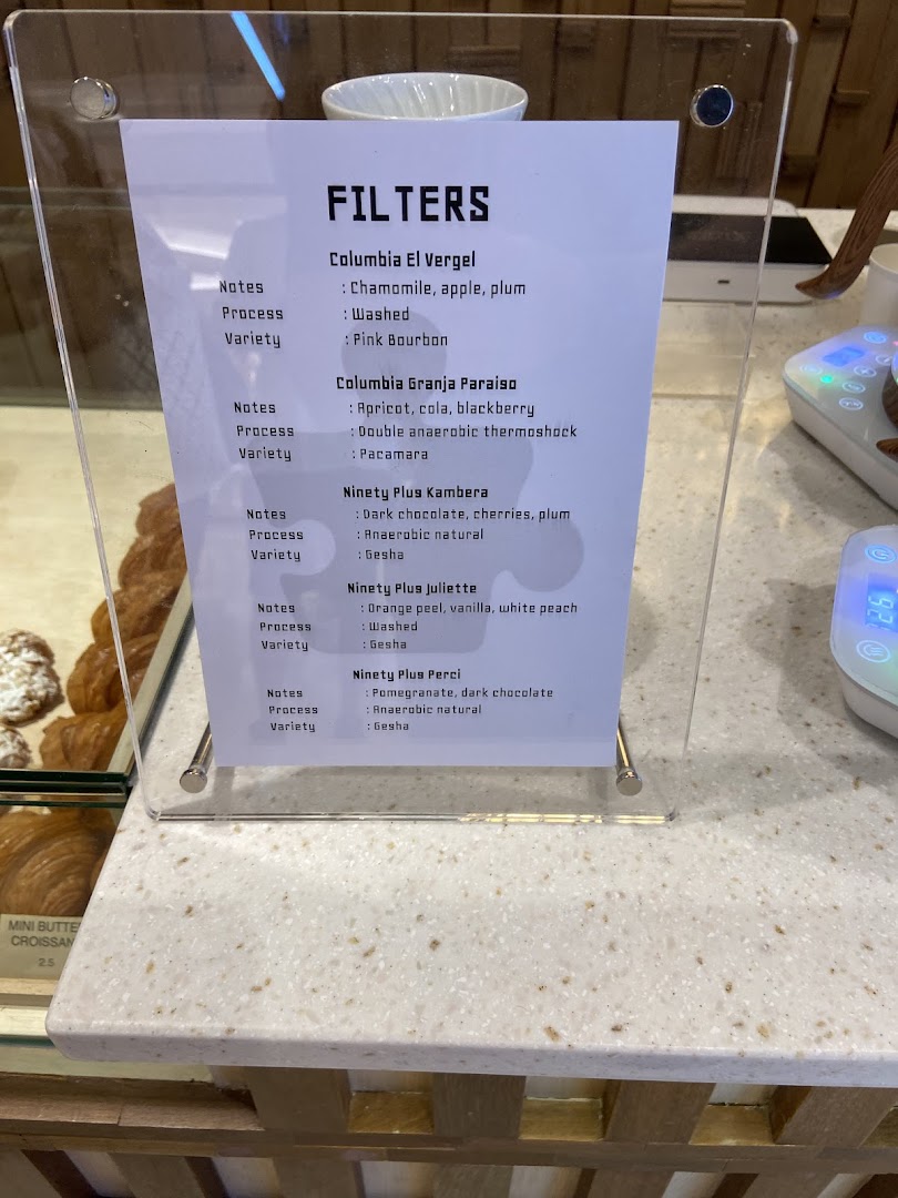 Menu page for Puzzle Coffee