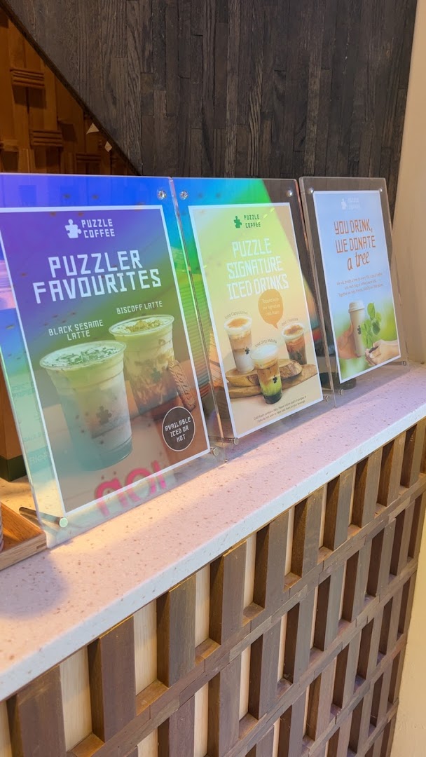 Menu page for Puzzle Coffee