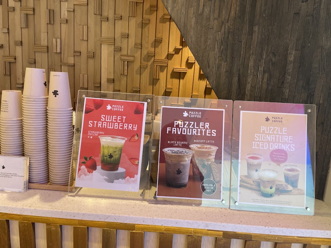 Menu page for Puzzle Coffee