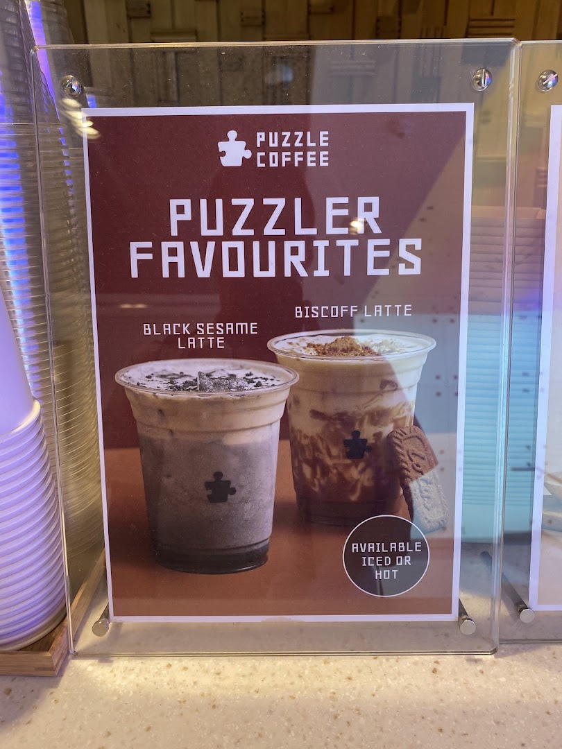 Menu page for Puzzle Coffee