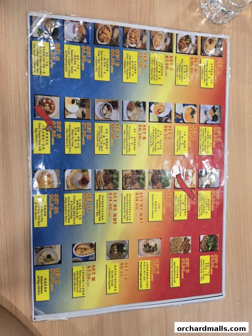 Menu page for Rabbit Brand Seafood Delicacies