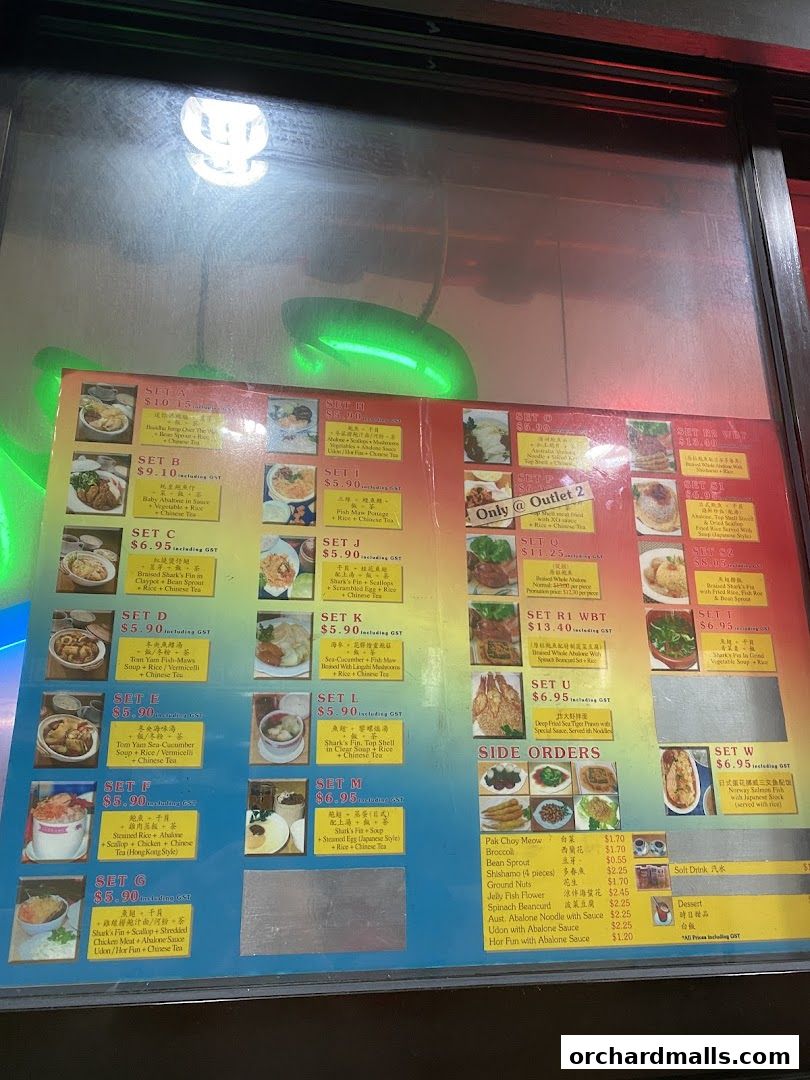 Menu page for Rabbit Brand Seafood Delicacies