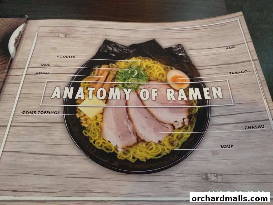 Menu page for Ramen Sora