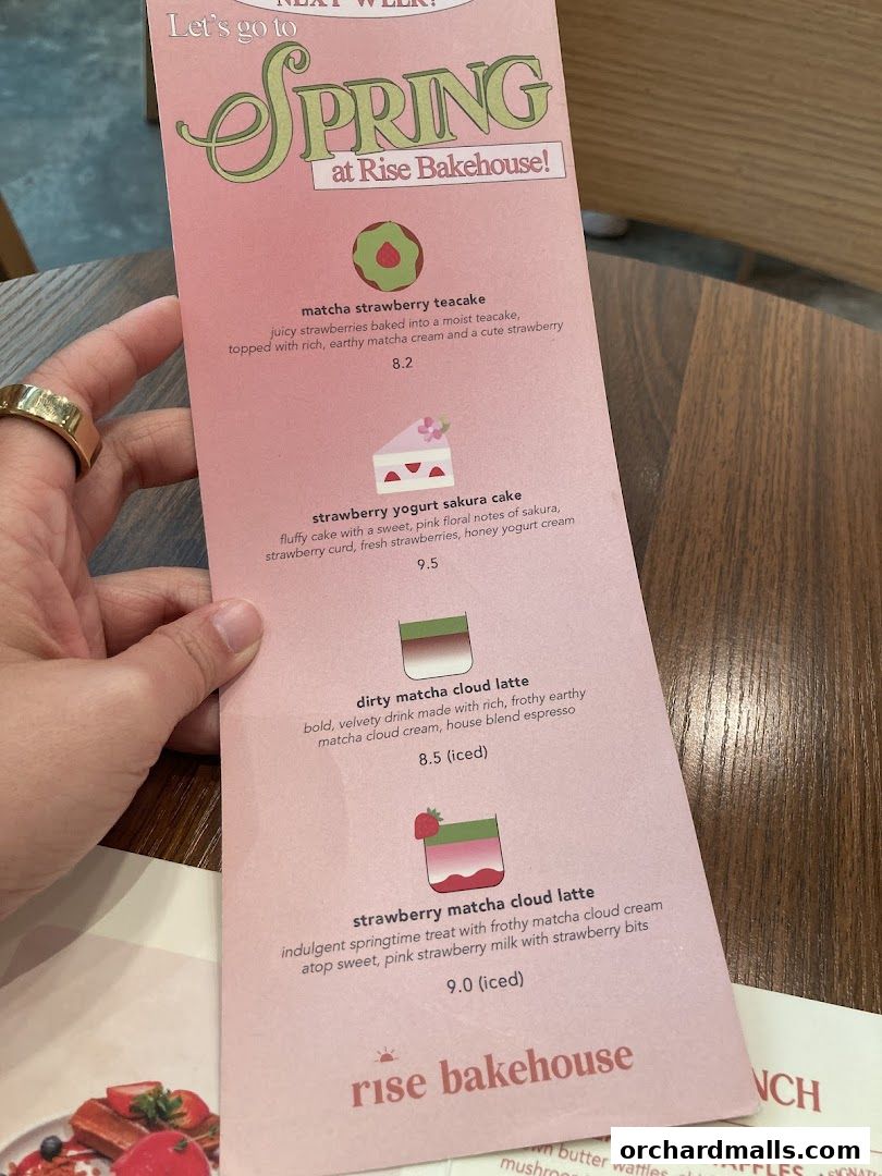 Menu page for Rise Bakehouse  TripleOne Somerset