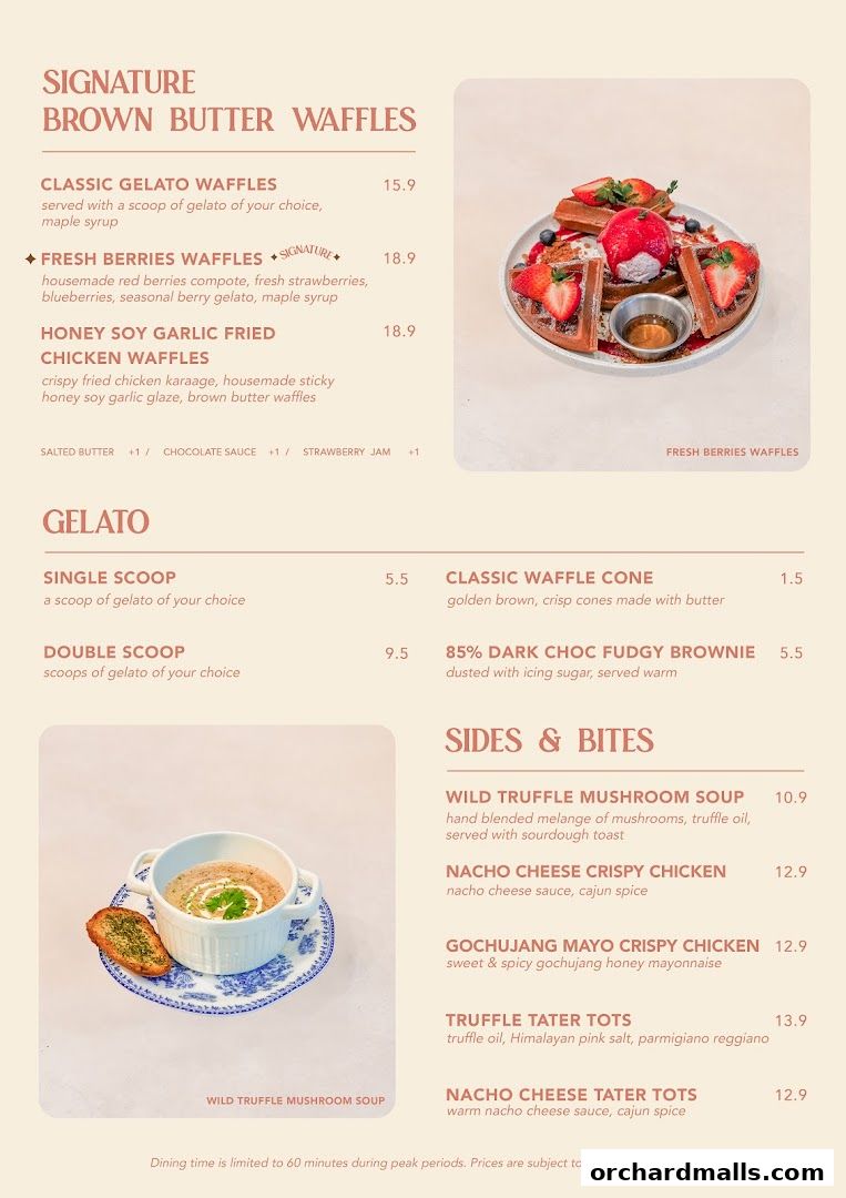 Menu page for Rise Bakehouse  TripleOne Somerset
