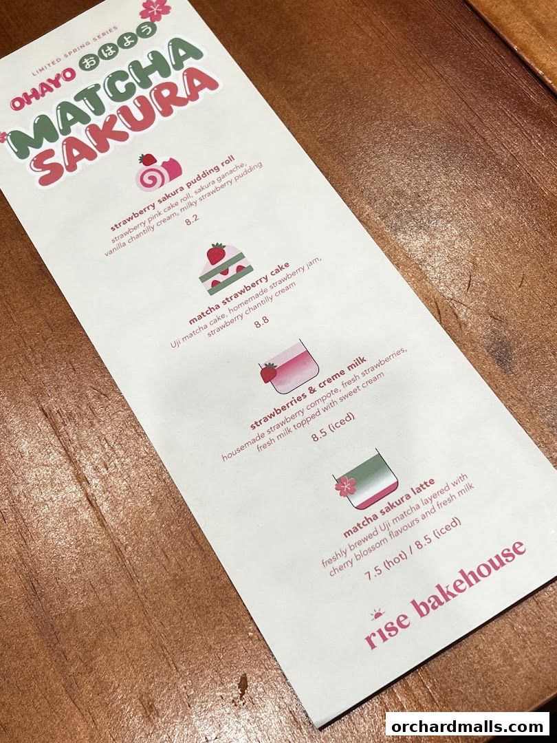 Menu page for Rise Bakehouse  TripleOne Somerset