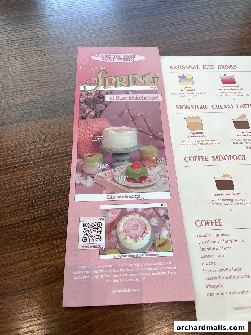 Menu page for Rise Bakehouse  TripleOne Somerset