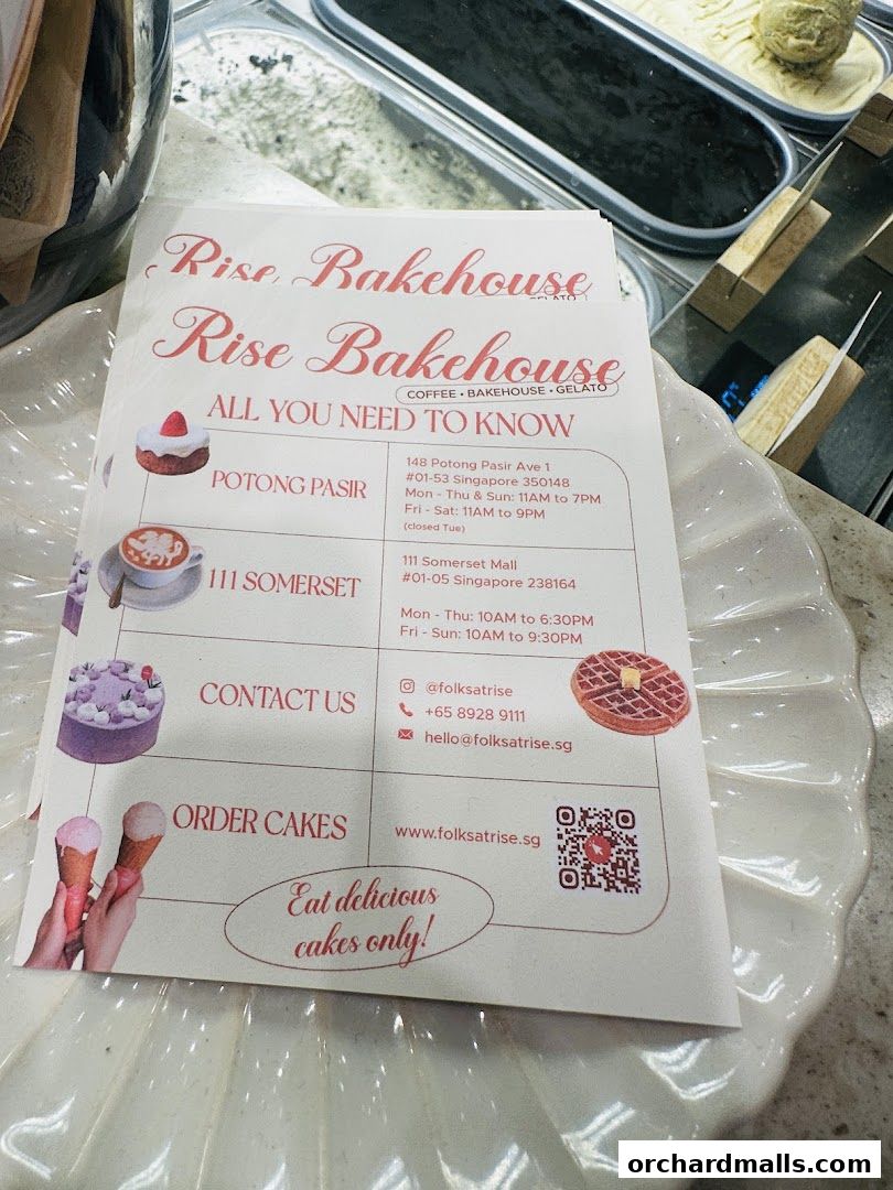 Menu page for Rise Bakehouse  TripleOne Somerset