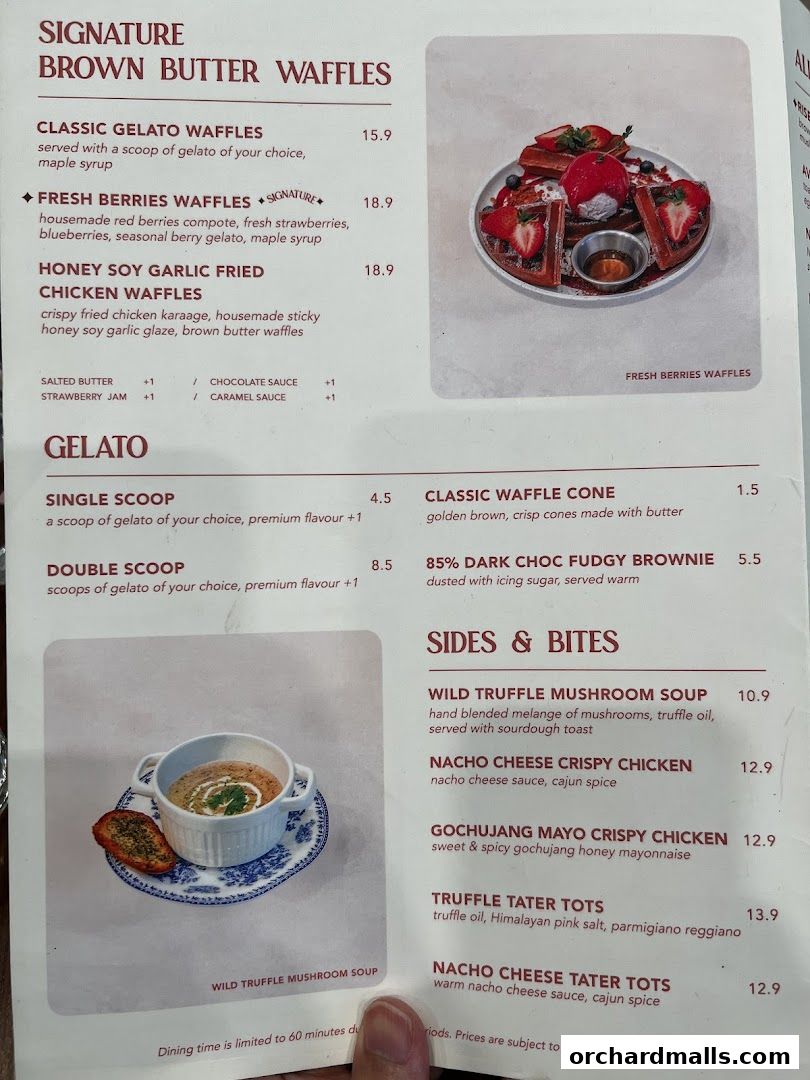 Menu page for Rise Bakehouse  TripleOne Somerset