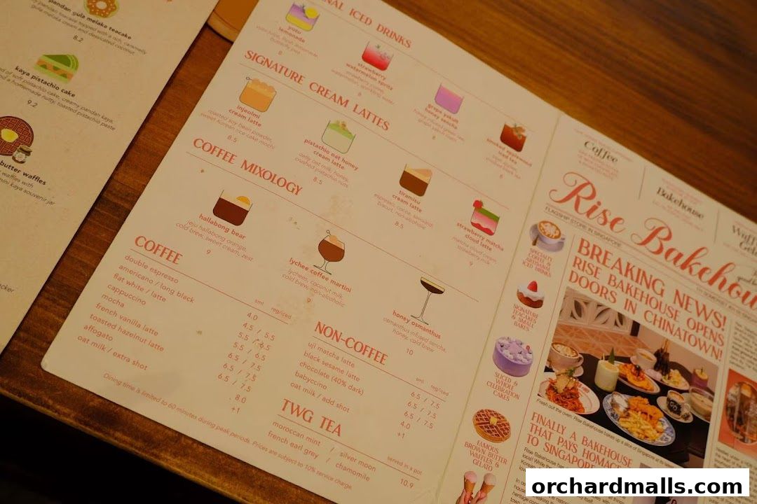 Menu page for Rise Bakehouse  TripleOne Somerset
