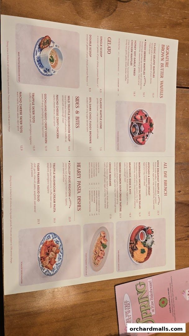 Menu page for Rise Bakehouse  TripleOne Somerset