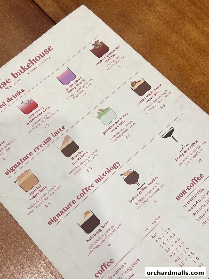 Menu page for Rise Bakehouse  TripleOne Somerset