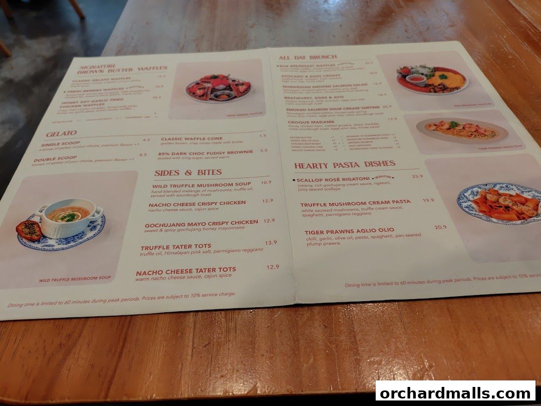 Menu page for Rise Bakehouse  TripleOne Somerset