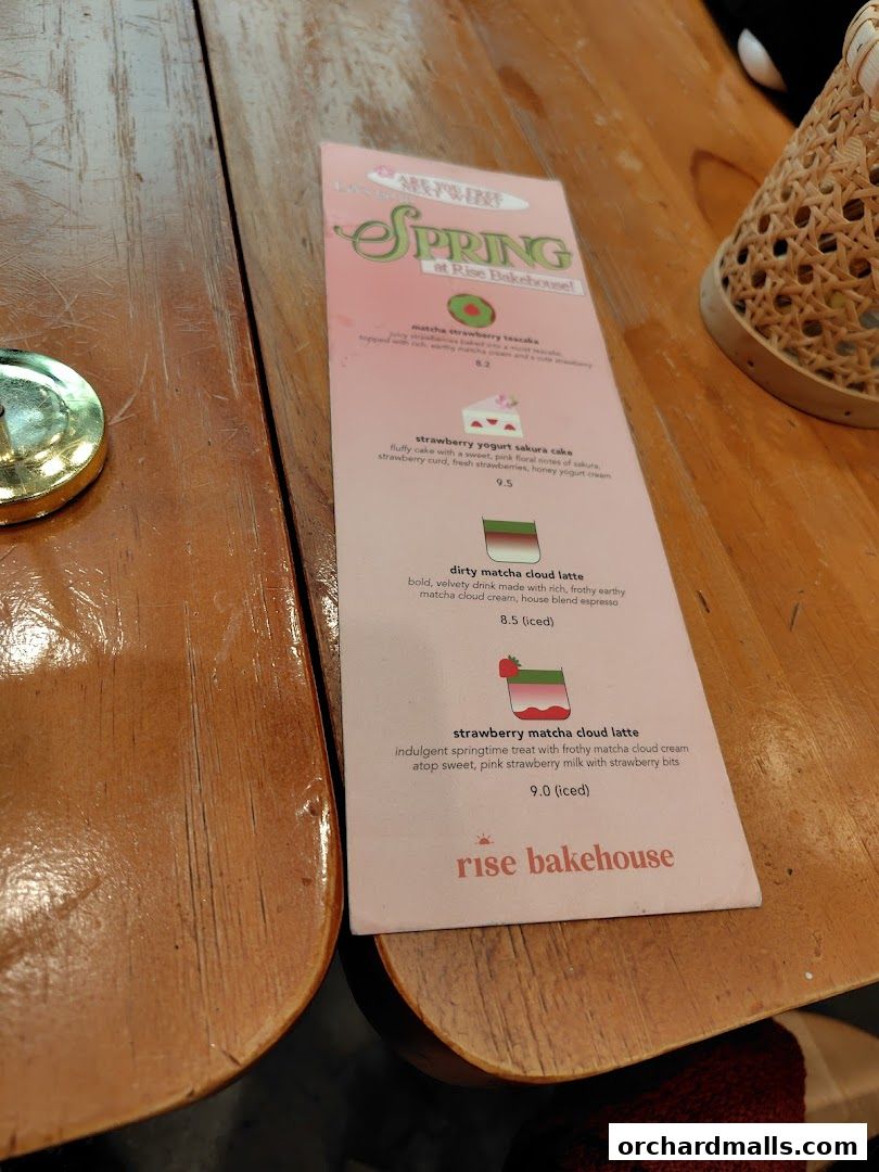 Menu page for Rise Bakehouse  TripleOne Somerset