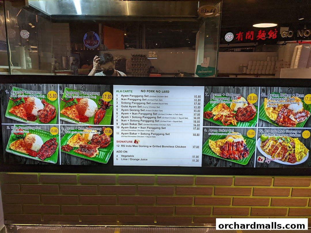 Menu page for Riverside Indonesian BBQ