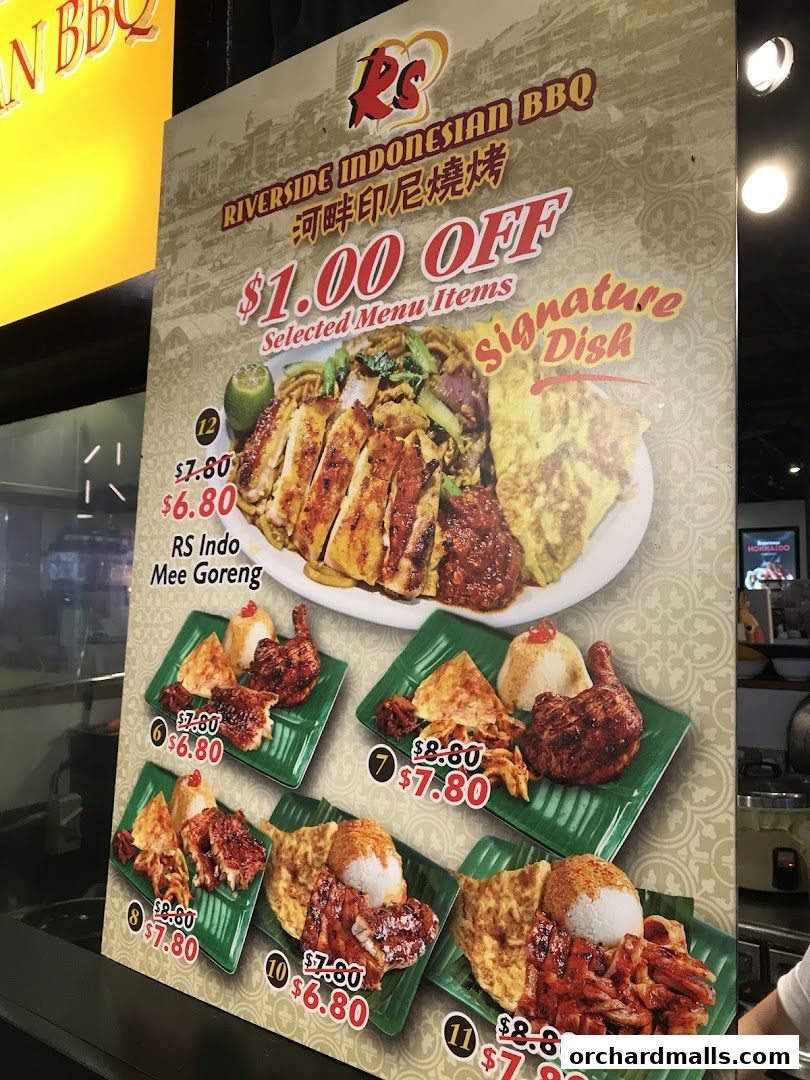 Menu page for Riverside Indonesian BBQ