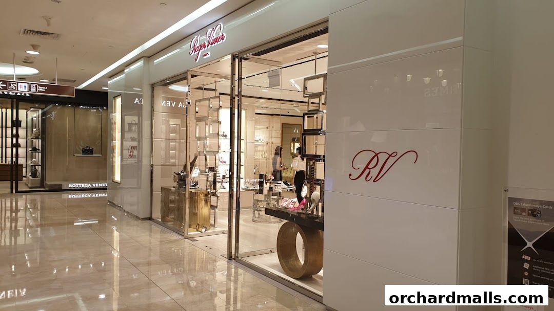 Exterior view of the Roger Vivier luxury shoe and handbag boutique.