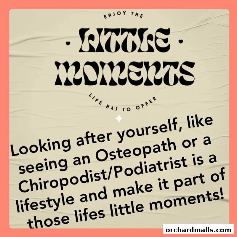 A graphic with text encouraging self-care and enjoying life's little moments.