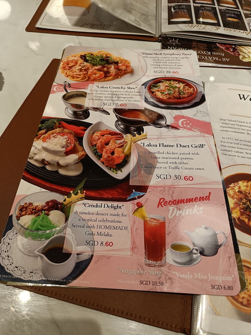 Menu page for Royal Host Takashimaya S.C.
