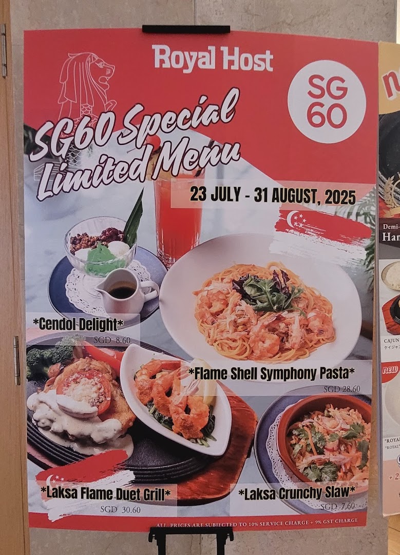 Menu page for Royal Host Takashimaya S.C.