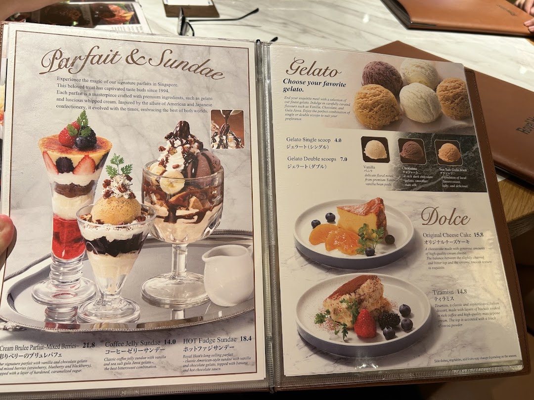 Menu page for Royal Host Takashimaya S.C.