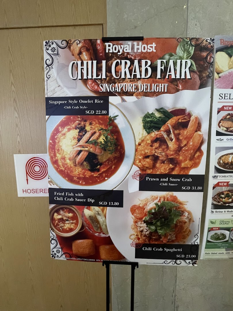 Menu page for Royal Host Takashimaya S.C.