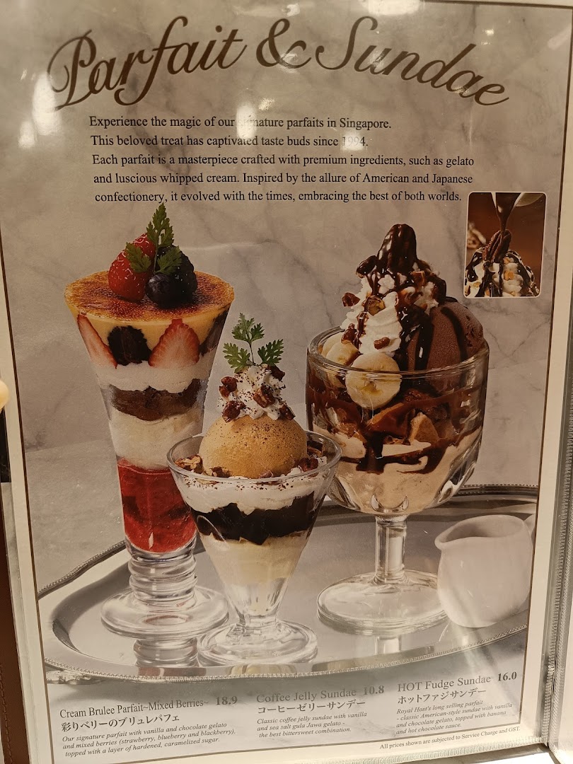 Menu page for Royal Host Takashimaya S.C.