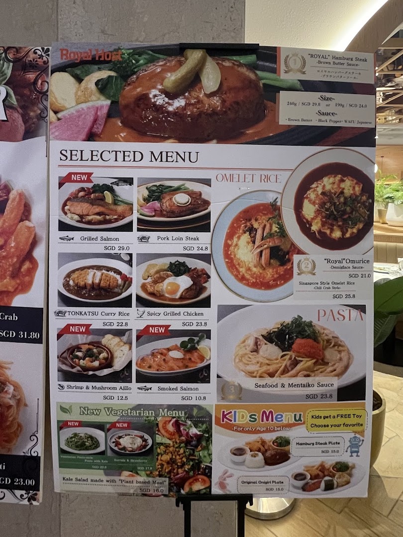 Menu page for Royal Host Takashimaya S.C.