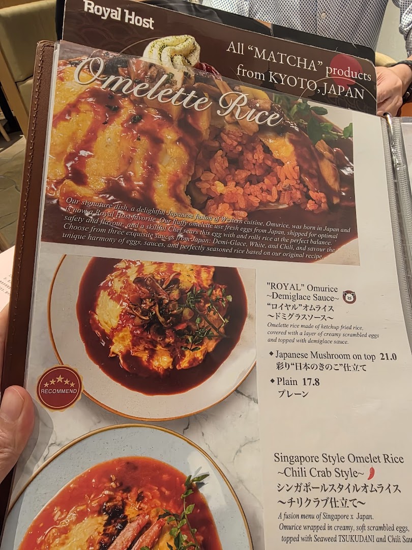 Menu page for Royal Host Takashimaya S.C.